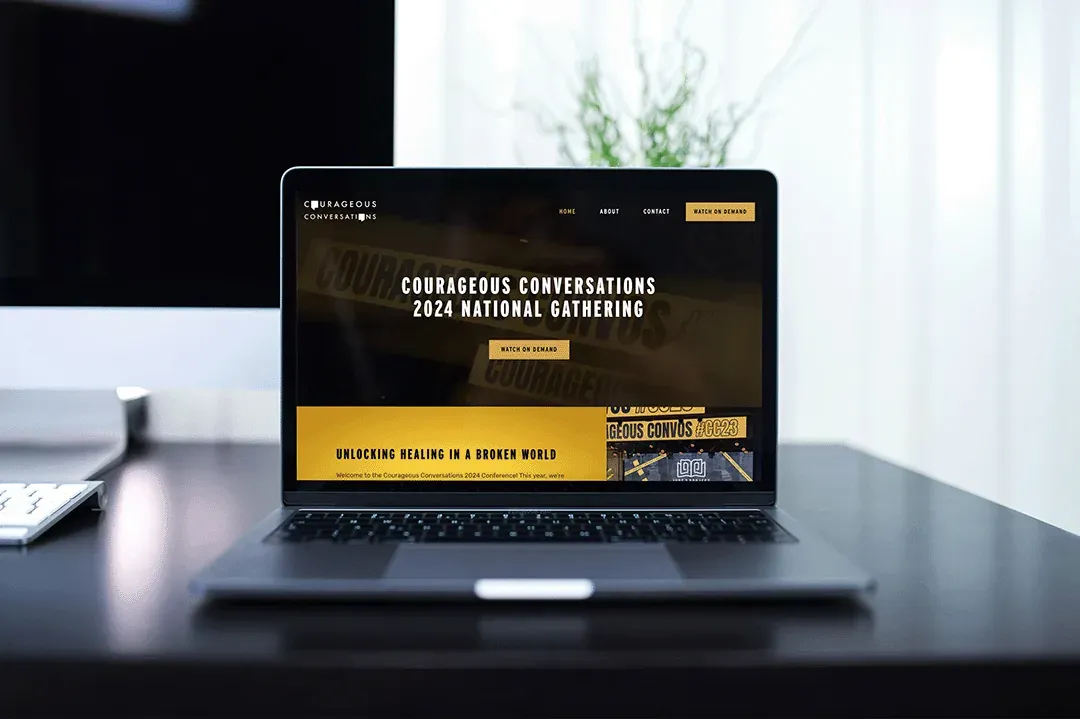 Courageous Conversations 2024 National Gathering website shown on a laptop